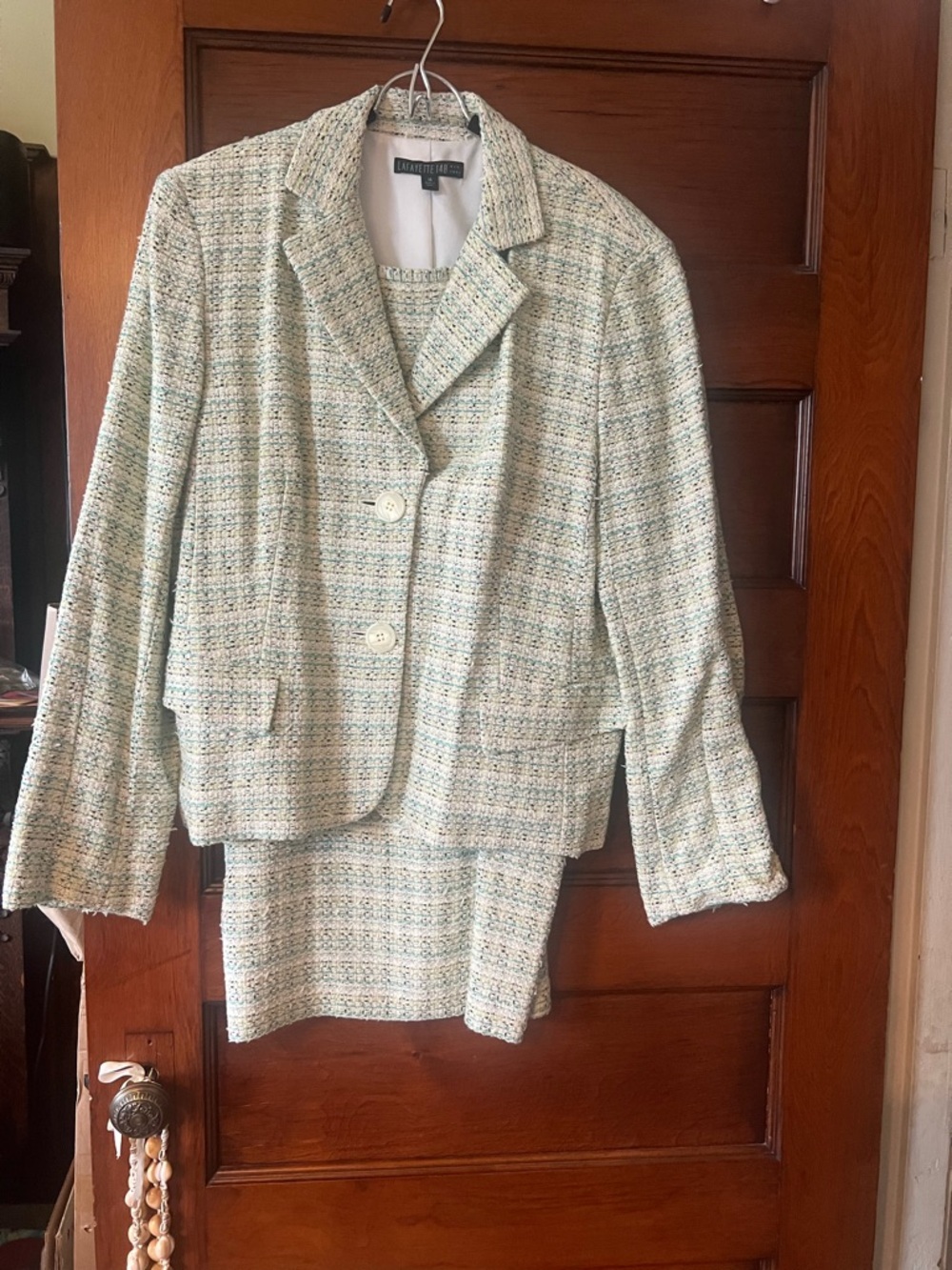 Lafayette 148 New York Mint Multi Tweed Blazer and Skirt